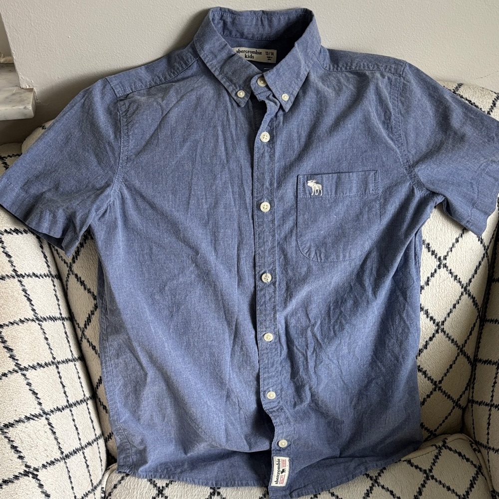 Abercrombie Kids Blue Casual Button-Down Shirt